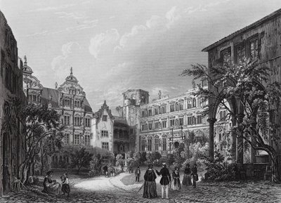 Hovgården i Heidelberg (gravyr) av English School