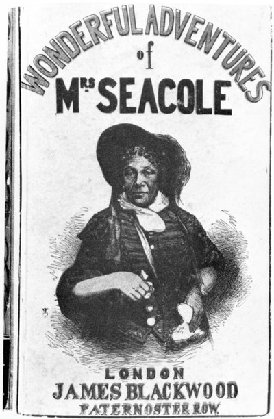 Titelblatt der ersten Ausgabe von Die wunderbaren Abenteuer von Mrs. Seacole, veröffentlicht von James Blackwood of Paternoster Row, 1857 von English School
