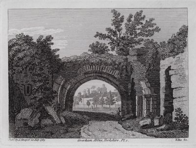 Coverham Abbey, Yorkshire (gravyr) av English School
