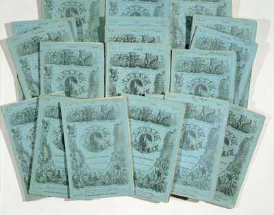 Omslag från Monthly Issues of Little Dorrit av Charles Dickens (1812-70), publicerade ca. 1856 av English School