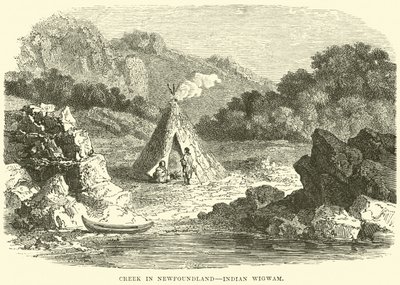 Creek i Newfoundland, indiska Wigwam av English School