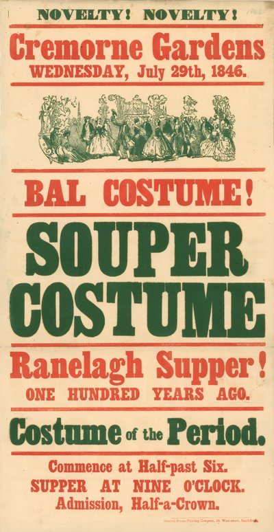 Cremorne Gardens, 29 juli 1846, Bal Costume av English School