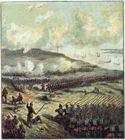 Krimkriget (1853-1856): slaget vid Inkerman (Inkerman) den 5/11/1854 mellan Ryssland och den brittiska, franska och turkiska koalitionen som vann. Slaget vid Inkerman av English School