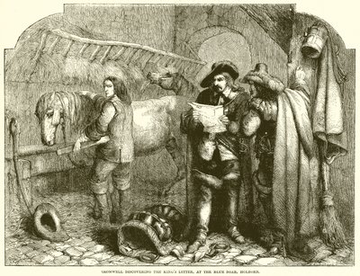 Cromwell upptäcker Kings Letter, på Blue Boar, Holborn av English School