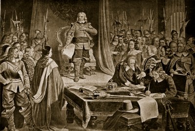 Cromwell vägrar kronan, illustration från Hutchinsons Story of the British Nation, c.1923 av English School