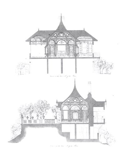 Tvärsnitt av sommarhuset i Buckingham Palace, från 