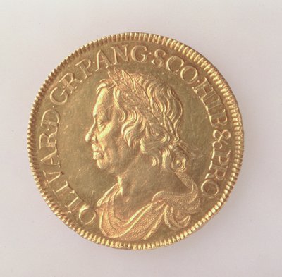 Oliver Cromwells krona (1599-1658), London Mint, 1658 (framsidan) (guld) (för baksidan se 168064) av English School