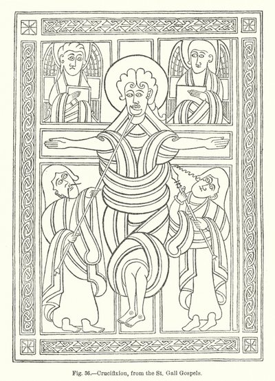 Kreuzigung, aus den St. Gall Evangelien von English School