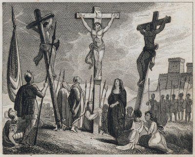 Jesu Kristi korsfästelse (gravyr) av English School