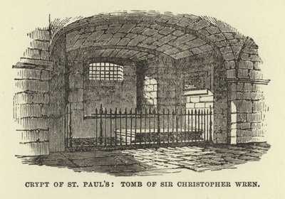 Crypt of St Pauls, Tomb of Sir Christopher Wren av English School