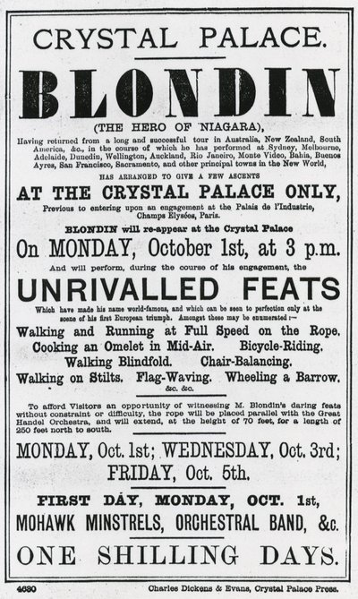 Crystal Palace. Blondin. Hjälten från Niagara av English School