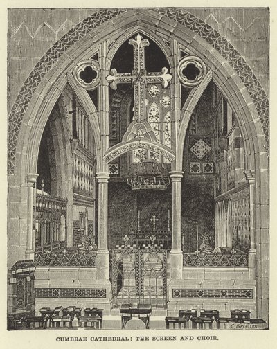 Cumbrae Cathedral, skärmen och kören av English School