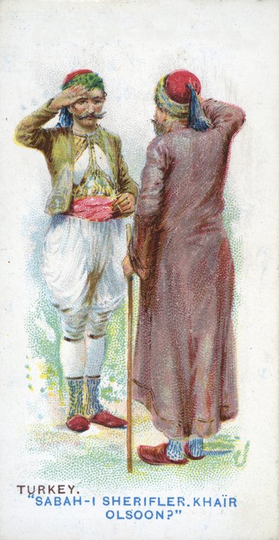 Sedvanlig hälsning i Turkiet, 1907 av English School