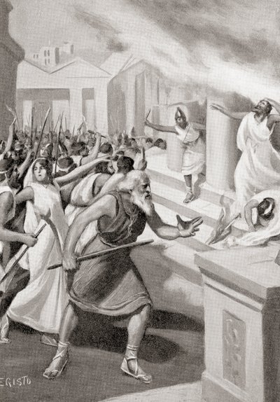 Cylon of Croton som leder en revolt mot pytagoreerna, ca 509 f.Kr., från Hutchinson