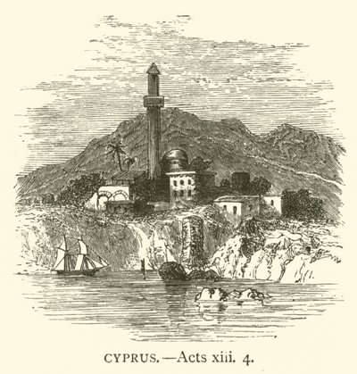 Cypern, Apostlagärningarna, xiii, 4 (gravyr) av English School