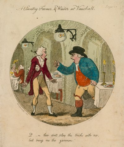 D--n du spelar inte dina knep med mig utan ge mig gammon; Vauxhall Gardens, London av English School
