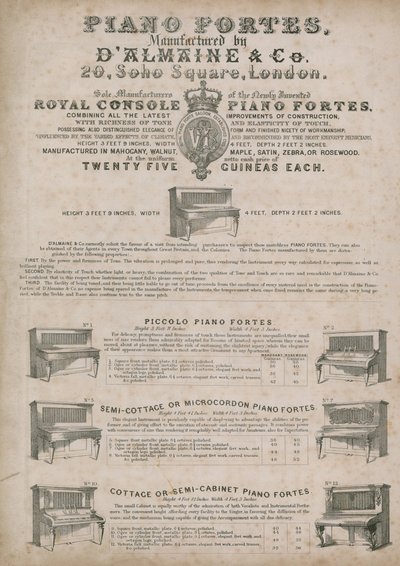 DAlmains Piano Manufacturers, Soho Square av English School