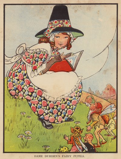 Dame Durdens älva pupiller (färg litho) av English School
