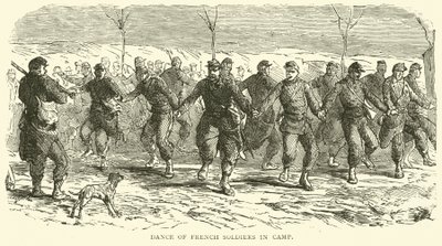 Franska soldaters dans i lägret, november 1870 av English School