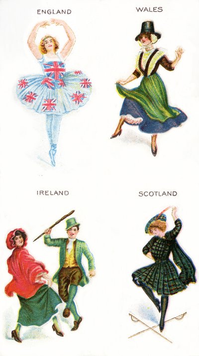 Dancers of the British Isles, cigarettkort, 1915 (se även 472941, 472966,472956,472963) av English School
