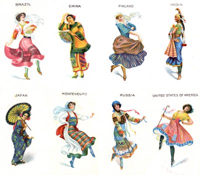 Dancers of the World, cigarettkort, 1915 av English School