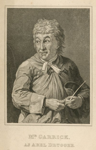 David Garrick, skådespelare, som Abel Drugger av English School