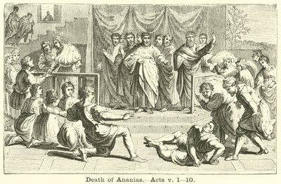 Ananias död, Apostlagärningarna, v, 1, 10 av English School