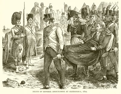 General Abercrombies död i Alexandria, 1801 av English School