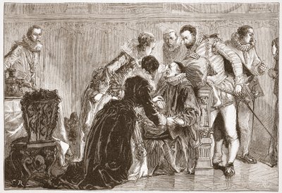 Död av William den tysta, Prince of Orange, illustration från "The History of Protestantism" av James Aitken Wylie (1808-1890), pub. 1878 (gravyr) av English School