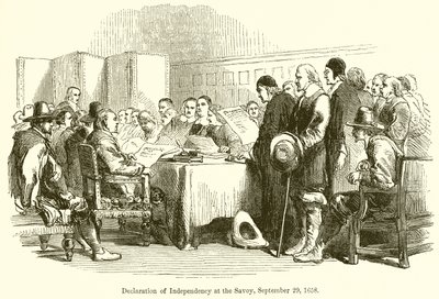 Självständighetsförklaring på Savojen den 29 september 1658 av English School