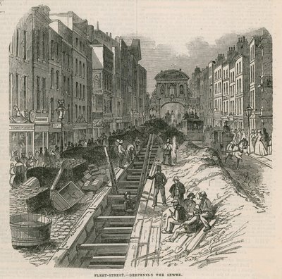 Fördjupning av avloppen i Fleet Street av English School