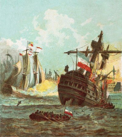 Nederlag för den holländska flottan av English School
