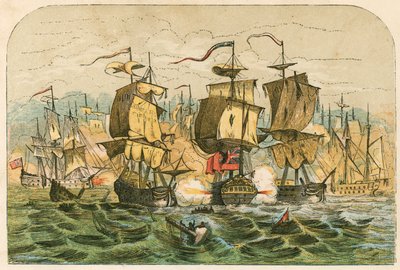 Nederlag för den holländska flottan av amiral Blake av English School