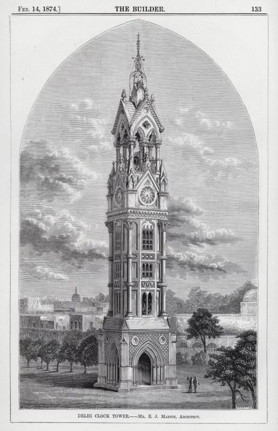Delhi Clock Tower (gravyr) av English School