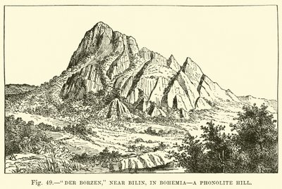 Der Borzen, nära Bilin, i Böhmen, en Phonolite Hill av English School
