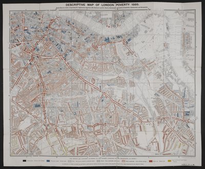 Beskrivande karta över London Poverty, av Charles Booth av English School