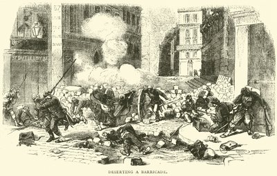 Deserterar en barrikad, april 1871 av English School