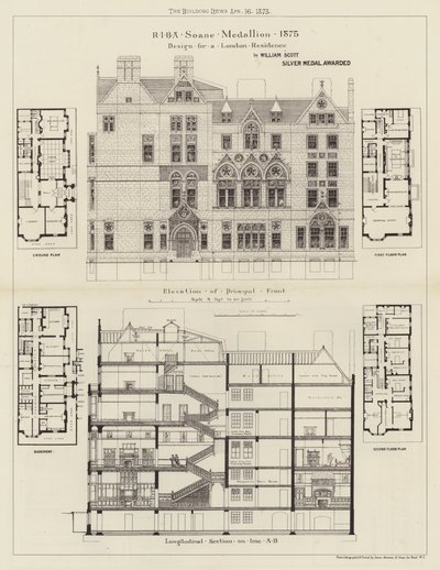 Design för ett London Residence (gravyr) av English School