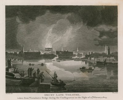 Förstörelse av Drury Lane Theatre, 24 februari 1809 av English School