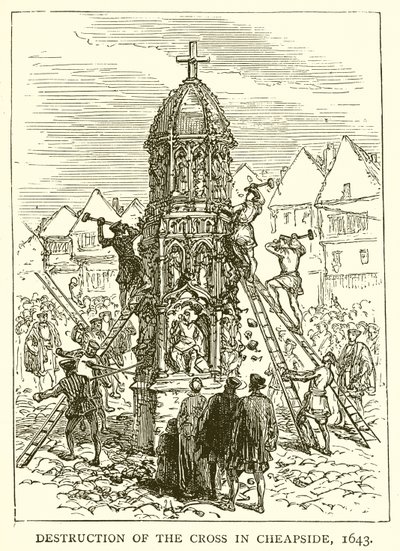 Förstörelse av korset i Cheapside, 1643 av English School