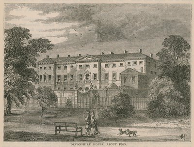 Devonshire House, London, omkring 1800 av English School