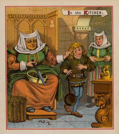 Dick Whittington och hans katt (färg litho) av English School
