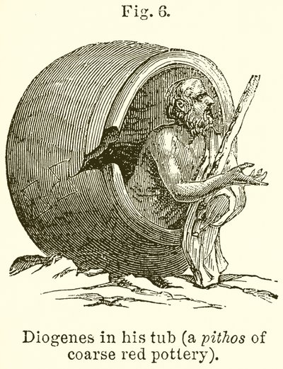 Diogenes i sitt badkar (A Pithos of Coarse Red Pottery) av English School