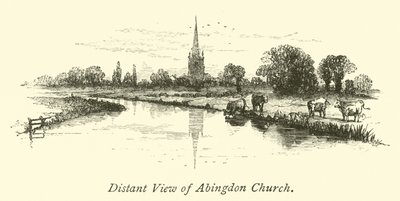 Avlägsen utsikt över Abingdon Church av English School