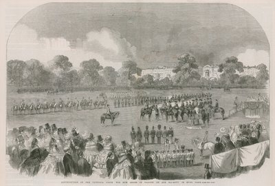 Distribution av Victoria Cross, den nya tapperhetsordningen, av Hennes Majestät i Hyde Park av English School