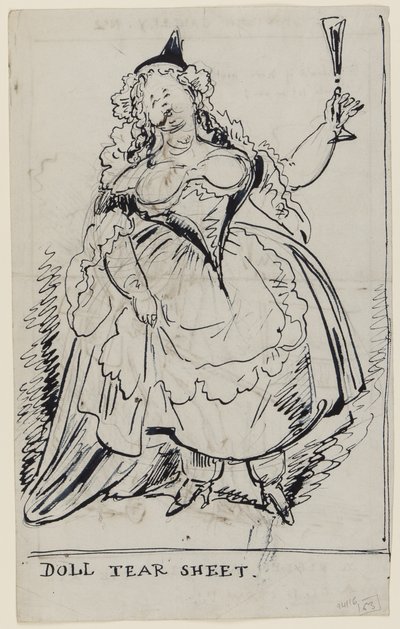 Doll Tear Sheet, ca 1825 (penna och bläck på papper) av English School