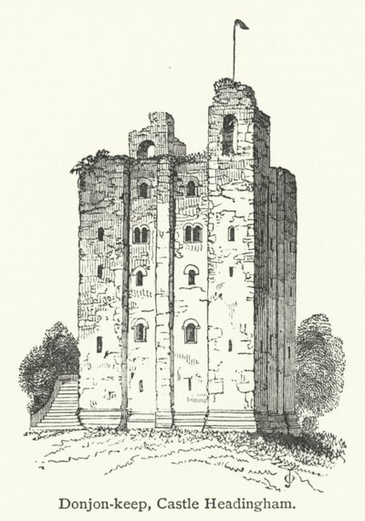 Donjon-keep, Castle Headingham (gravyr) av English School