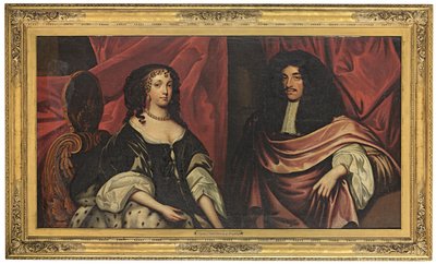 Dubbelporträtt av kung Karl II och Katarina av Braganza, c.1665 av English School