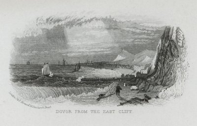 Dover från East Cliff, Kent (gravyr) av English School