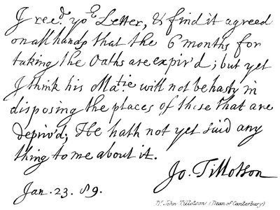 Dr John Tillotson, (dekanus i Canterbury) av English School